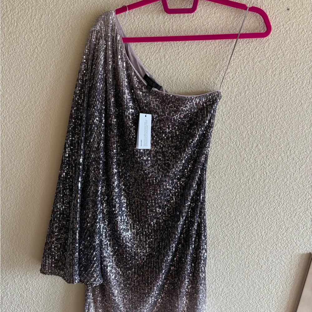 Guess Silver One-Shoulder Dress - Picture 3 of 4